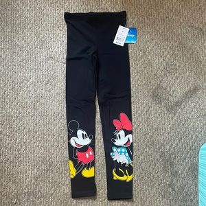 Disney Minnie and Mickey Girls Black Leggings